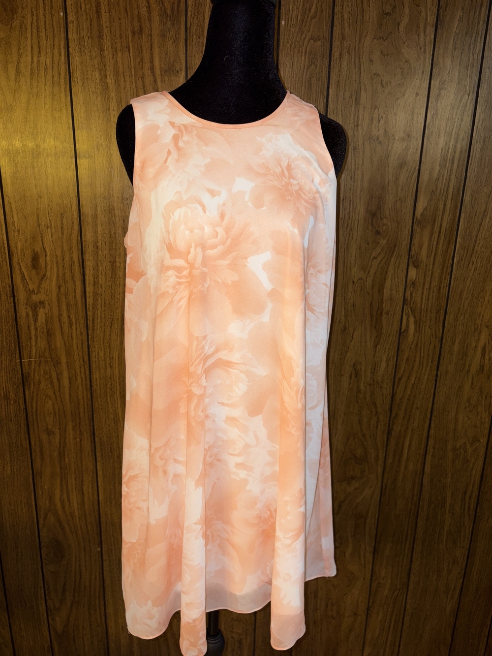 Calvin Klein Peach Floral Sleeveless Dress